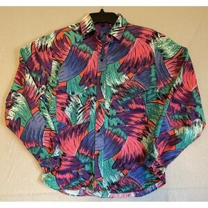 80's Roper Western Shirt Womens Sz 7/8 Rodeo Cowboy Feathers Cape Design USA